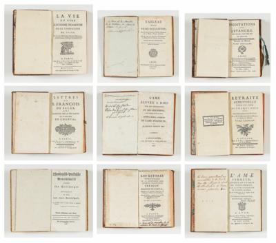 9 Bücher christlichen Inhalts, meist Frankreich 18./frühes 19. Jahrhundert - Kunst & Antiquitäten
