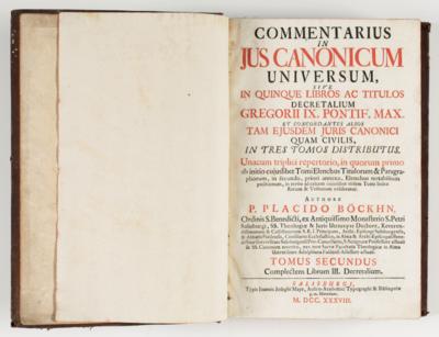 Buch: Commentarius in JUS CANONICUM universum, Salzburg, 1738 - Kunst & Antiquitäten