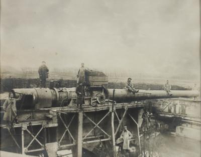 Fotografie: Französische Kanone im 1. Weltkrieg, um 1916 - Arte e antiquariato