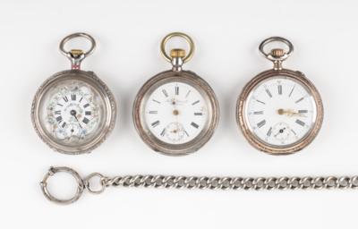 Konvolut 3 Taschenuhren u. a. Jacob Schmidt um 1900 - Jewellery & watches
