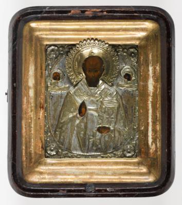 Russische Ikone "Christus Pantokrator", Ende 19. Jahrhundert - Kunst & Antiquitäten
