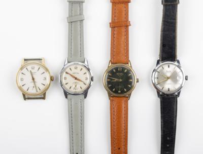 4 Vintage Armbanduhren Helvetia, Recta, Oriosa, Ajax - Schmuck & Uhren