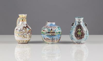 Drei kleine Vasen, Schleiss Gmunden, 3. Viertel 20. Jahrhundert - Umění a starožitnosti