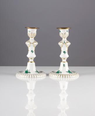Paar Prunk Kerzenleuchter, Wiener Porzellanmanufaktur Augarten, 2. Hälfte 20. Jahrhundert - Kunst & Antiquitäten