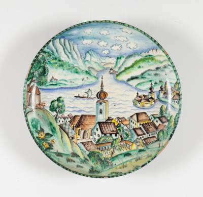 Wandteller - Schale "Gmunden am Traunsee", Gmunden, 2. Drittel 20. Jahrhundert - Art & Antiques