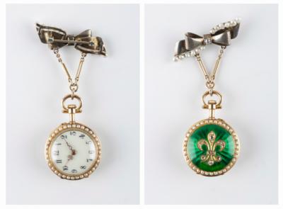 Dekorative Taschenuhr mit Broschierung um 1900 - Gioielli & orologi