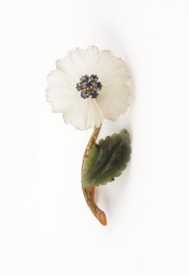 Saphir Brosche "Blume" - Schmuck & Uhren