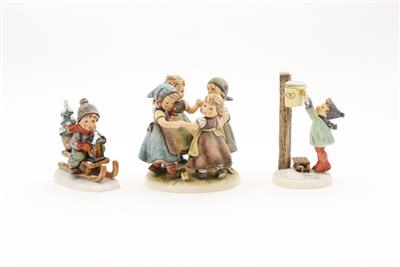 3 Hummel-Zierfiguren "Ringelreihen, Brief ans Christkind, Fahrt in die Weihnacht" - Autumn auction