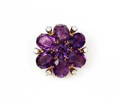 Amethyst Brillantbrosche - Herbstauktion in Linz