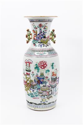 Famille rose-Bodenvase China 19. Jh. - Kunst und Antiquitäten