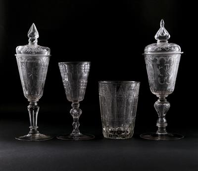 Vier barocke Gläser, Böhmen 18. Jahrhundert - Frühlingsauktion