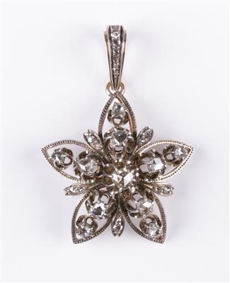 Diamantrautenanhänger/Brosche Arbeit um 1900 - Autumn auction