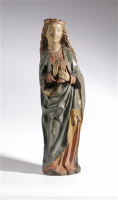 Gotische Madonna, wohl Mitteldeutsch, um 1500/1520 - Aukce podzim