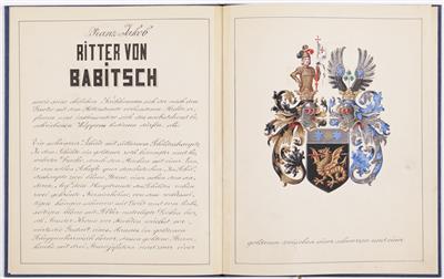 Ritterstandserhebung für Franz Jakob Babitsch (Wien 1811-1887), Präsident des k. k. Landesgerichts in Wien - Herbstauktion