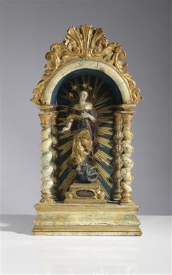 Kleiner Hausaltar mit Hl. Maria Immaculata, Süddeutsch, Ende 18. Jahrhundert - Frühlingsauktion