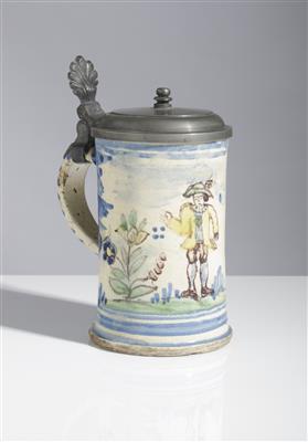 Walzenkrug, Gmunden, "Blau-bunte Periode" um 1740/60 - Frühlingsauktion