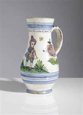 Birnkrug, Gmunden, "Blau-bunte Periode", Mitte 18. Jahrhundert - Autumn auction