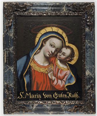 Gnadenbild der Hl. Maria mit Christuskind - "Mutter vom guten Rat", süddeutsch/österreichisch, 18. Jahrhundert - Asta di primavera