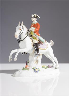 Jäger mit Hirschfänger zu Pferd, Entwurf J. J. Kändler um 1760, Porzellanmanufaktur Meissen - 