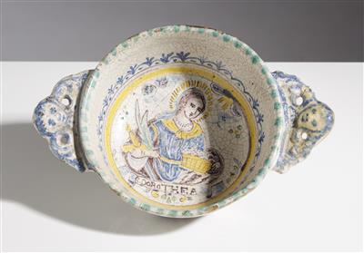 Kleine Deckelterrine "Hl. Dorothea", sog. Godenschale, Gmunden, 19. Jahrhundert - Spring Auction