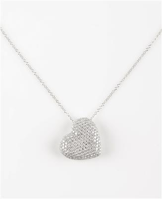 Brillantcollier in Herzform 4,14 ct (grav.), Juwelier Haban - Aukce podzim