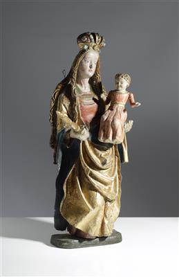 Gotische Madonna mit Christuskind, Österreich, 2. Hälfte 15. Jahrhundert - Spring Auction