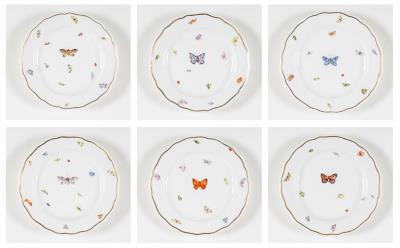 Sechs Speiseteller “Schmetterlinge”, Porzellanmanufaktur Meissen, 20. Jahrhundert - Asta autunnale