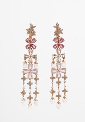Brillant, Pink-Turmalin Ohrgehänge, Brillanten zus. ca.0,80 ct - Spring auction