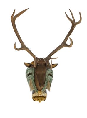 Jagdtrophäe - Hirschhaupt mit Geweih, 18. Jahrhundert - Spring auction