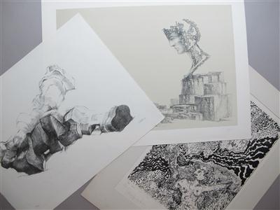 3 Lithografien: - Kunst, Antiquitäten und Schmuck