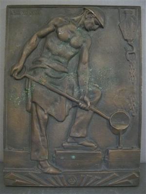 Bronzerelief, K. Korschann - Kunst, Antiquitäten und Schmuck