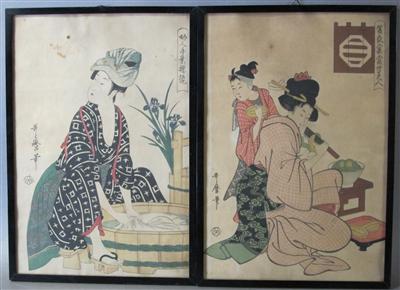 2 japanische Farbholzschnitte, 19. Jhdt. - Modern and Contemporary Art, Modern Prints