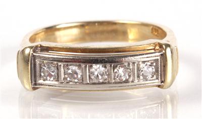 Diamantdamenring zus. ca. 0,10 ct - Antiques, art and jewellery