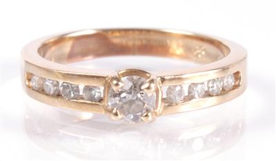 Brillant-Diamantdamenring zus. ca. 0,40 ct - Um?ní, starožitnosti, šperky