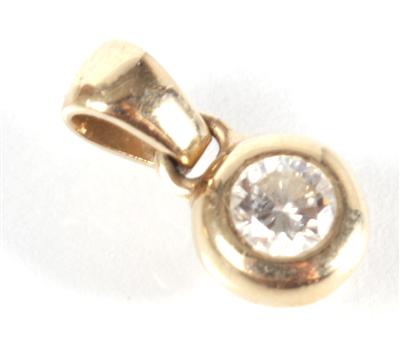 Brillantanhänger ca. 0,25 ct, - Arte, antiquariato e gioielli