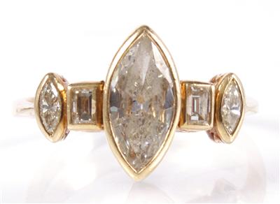 Diamantdamenring zus. ca. 1,60 ct - Arte, antiquariato e gioielli