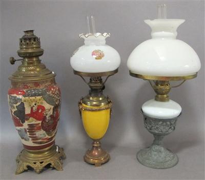 Sammlung von 3 Petroleumlampen, um 1900/20 - Antiques, art and jewellery