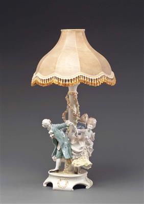 Lampe "Scherzendes Rokokotrio", Fa. Friedrich Goldscheider Wien, 20iger Jahre - Um?ní, starožitnosti, šperky