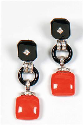 Paar Diamant-Ohrgehänge - Arte, antiquariato e gioielli