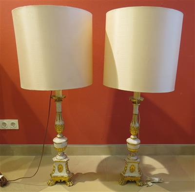 Paar Tischstandlampen, unter Verwendung von Altarleuchtern des 18./19. Jhdts. - Antiques, art and jewellery