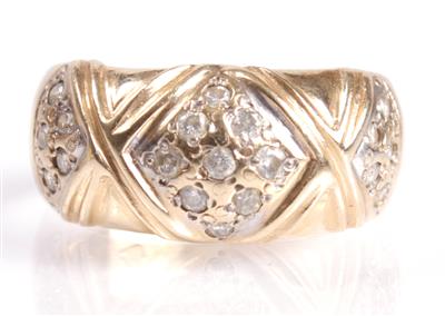 Diamantdamenring zus. ca. 0,20 ct - Antiques, art and jewellery