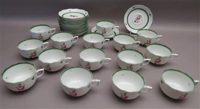 15 Teetassen mit Unterteller, Porzellanmanufaktur Herend, Ungarn, 20. Jhdt. - Arte, antiquariato e gioielli
