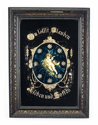 Hinterglas-Spruchtafel, um 1900 - Kunst, Antiquitäten und Schmuck