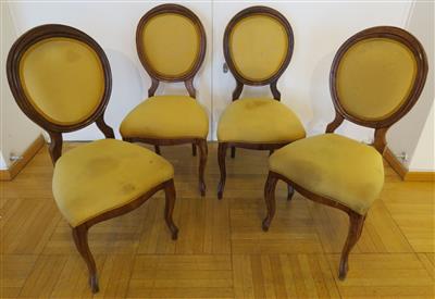 4 Medaillon-Sessel um 1850 - Kunst, Antiquitäten und Schmuck