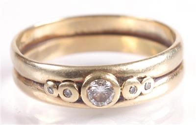 Brillantring zus. ca. 0,15 ct - Antiques, art and jewellery