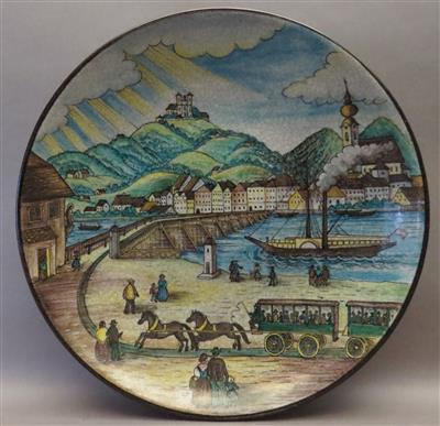 Bild-Teller "Linz", Fa. Schleiss-Gmunden, 2. Hälfte 20. Jhdt. - Arte, antiquariato e gioielli