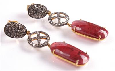 Paar Diamant-Ohrgehänge - Arte, antiquariato e gioielli