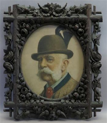 Porträt Kaiser Franz Joseph in Jagdkleidung - Kunst, Antiquitäten und Schmuck