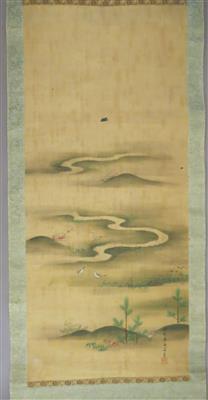 Chinesisches Rollbild, wohl 19. Jhdt. - Kunst, Antiquitäten und Schmuck