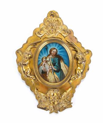 Andachts-Hinterglasbild, Italien, wohl um 1700 - Kunst, Antiquitäten und Schmuck